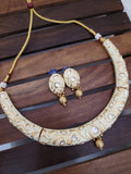 White Meena Golden Necklace