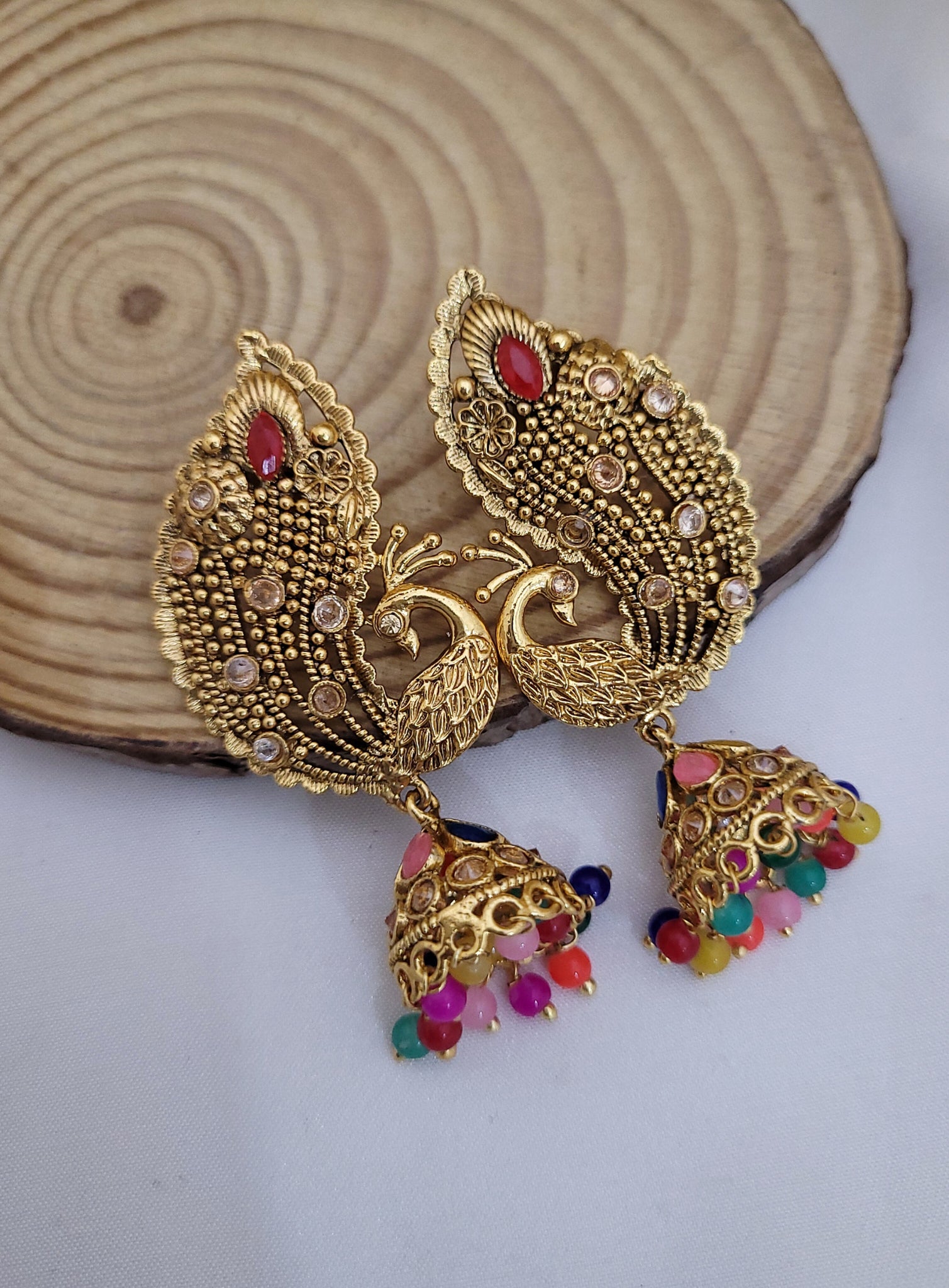 Peacock Multi Earings