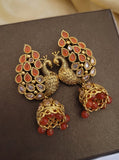 Peacock Orange Earings