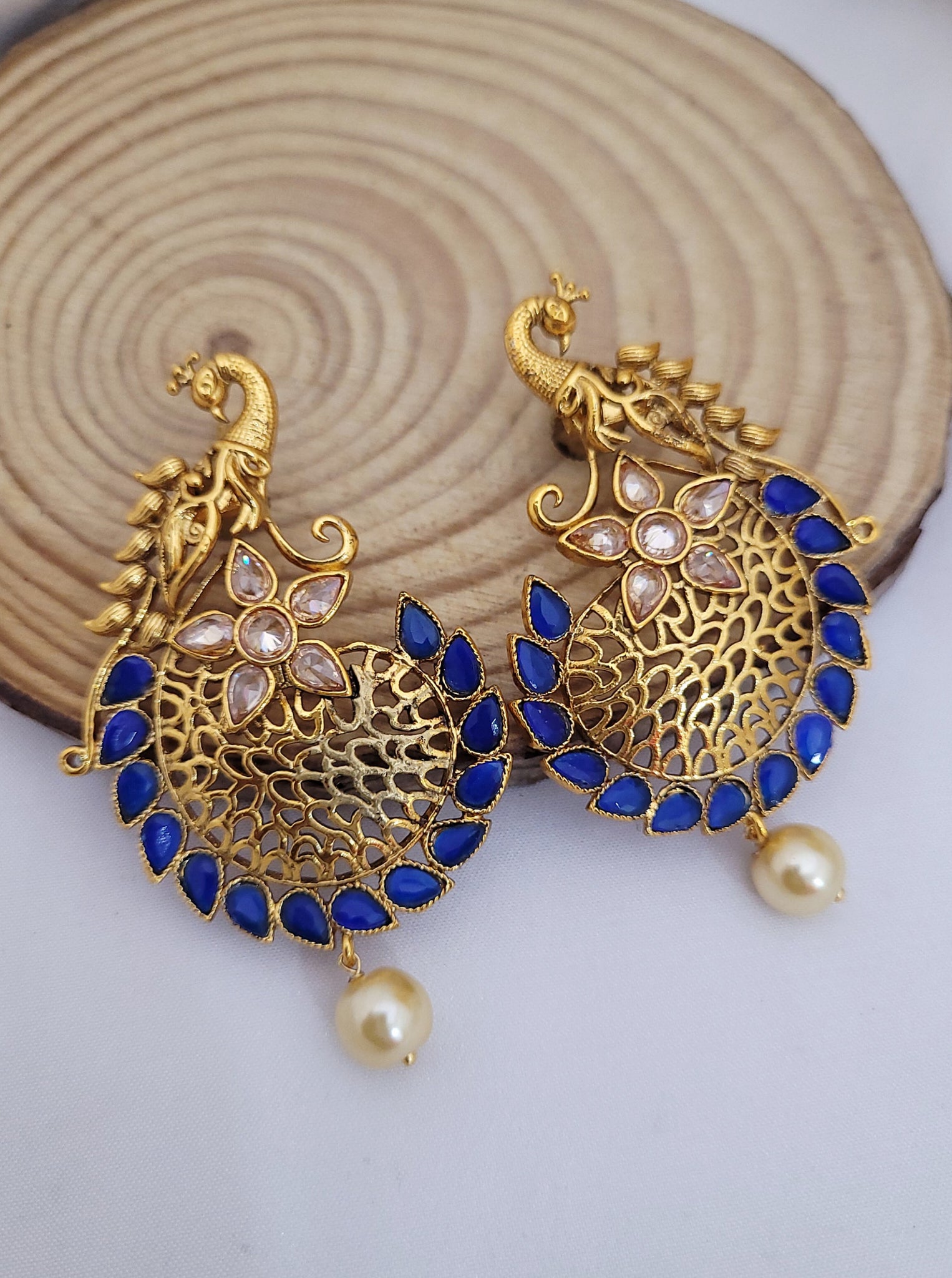 Peacock Blue Earings