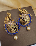 Peacock Blue Earings