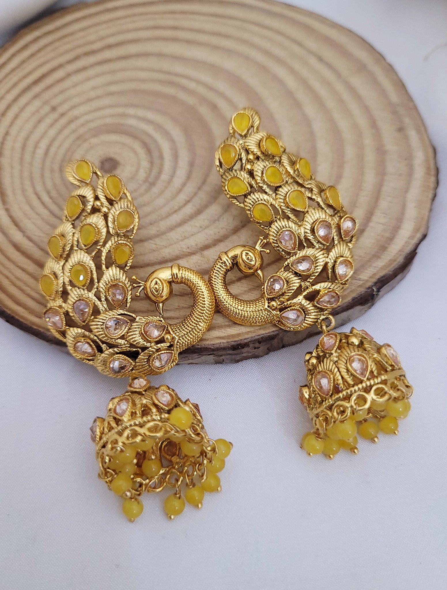 Golden Peacock Earings