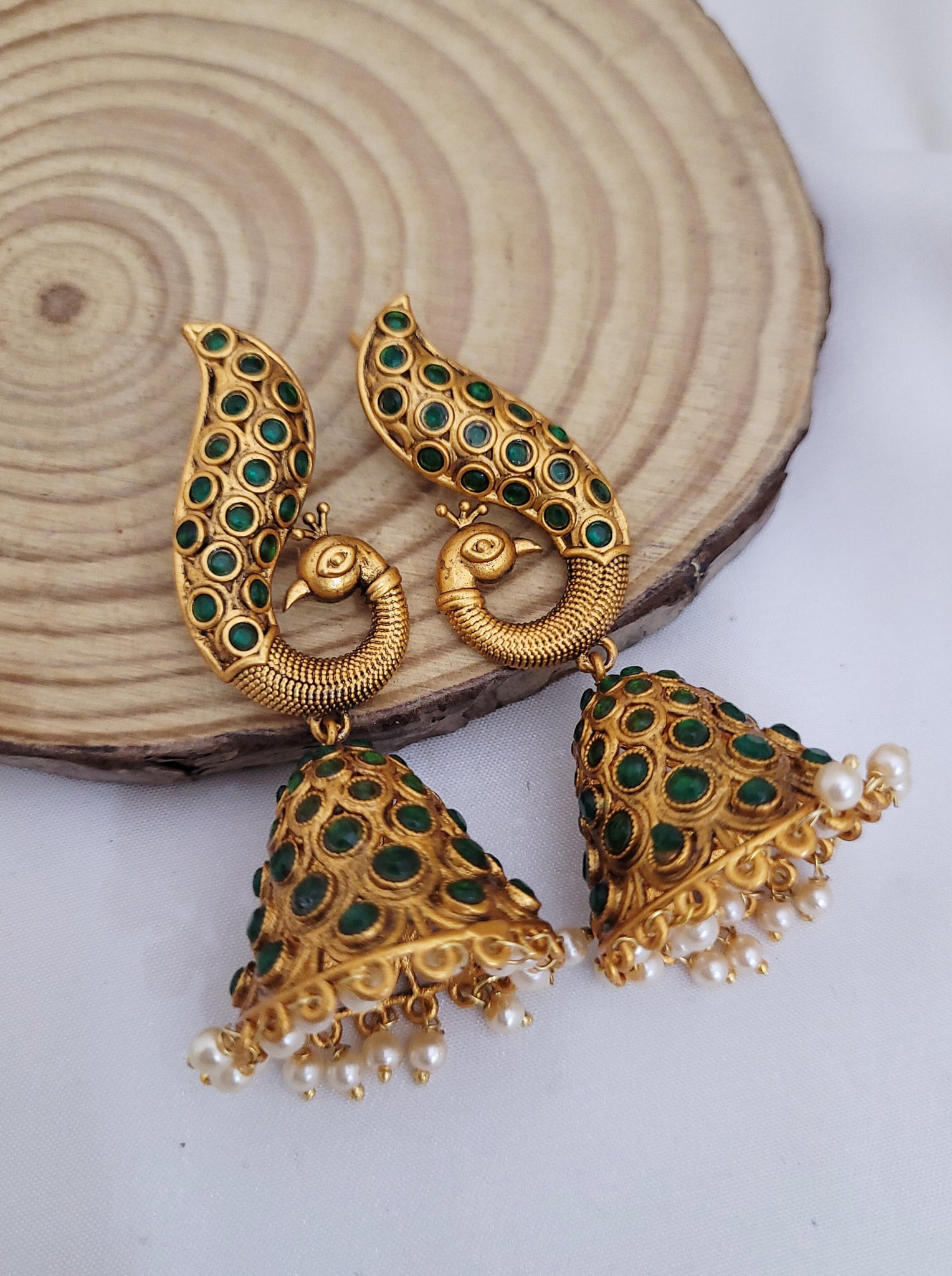 Peacock Green Earings