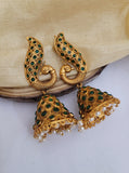 Peacock Green Earings