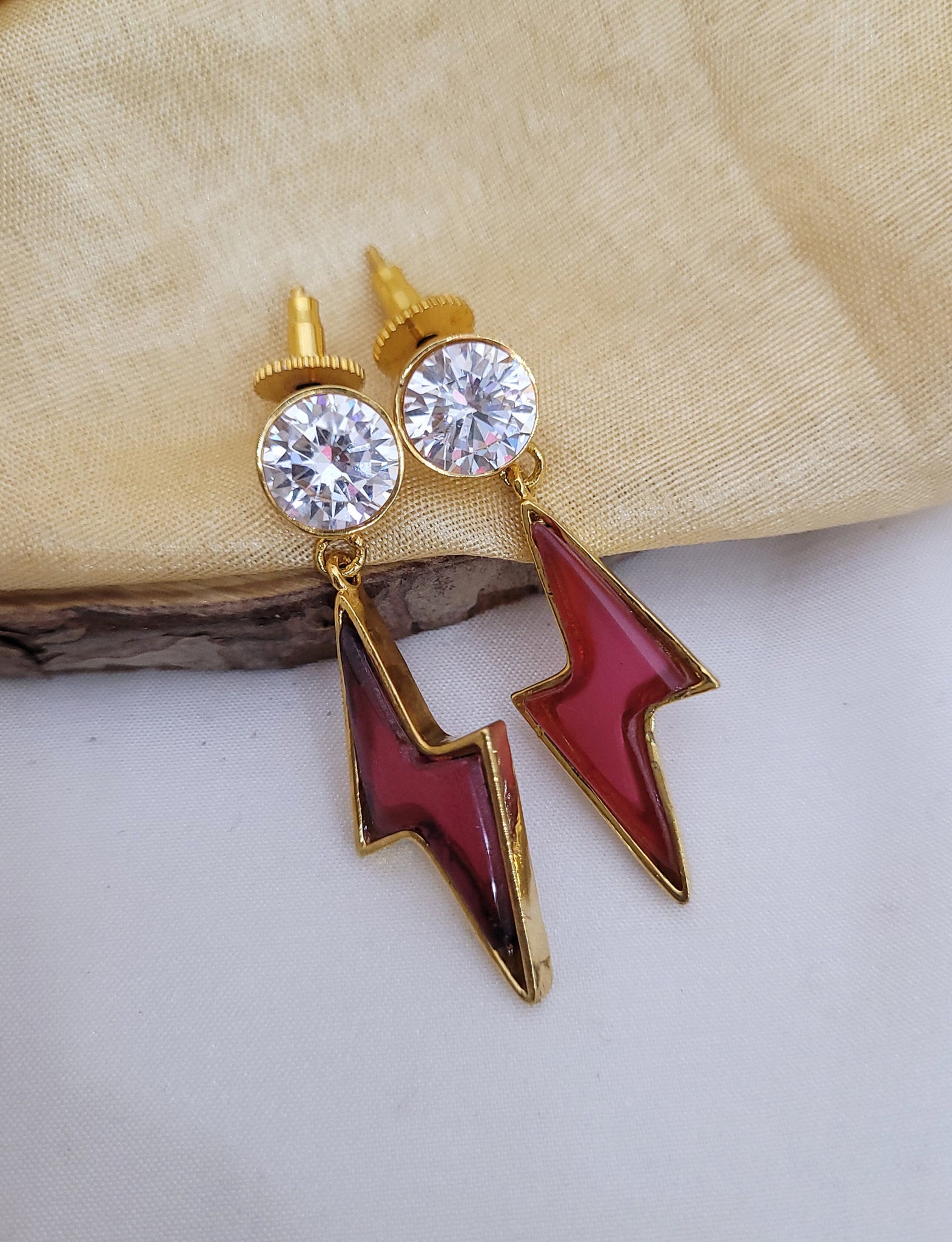 Ruby Golden Earings