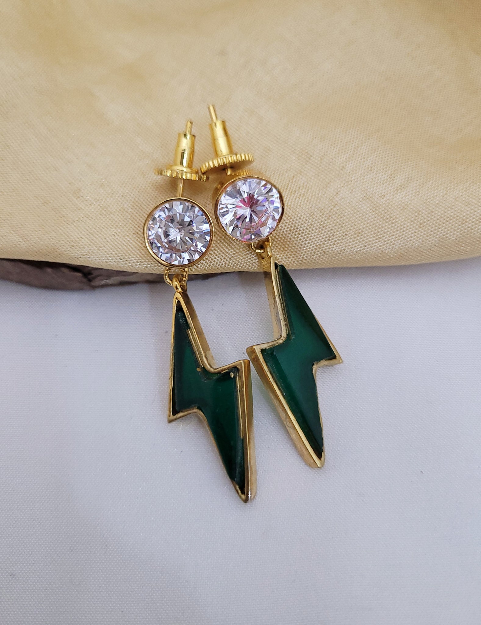 Green Golden Earings