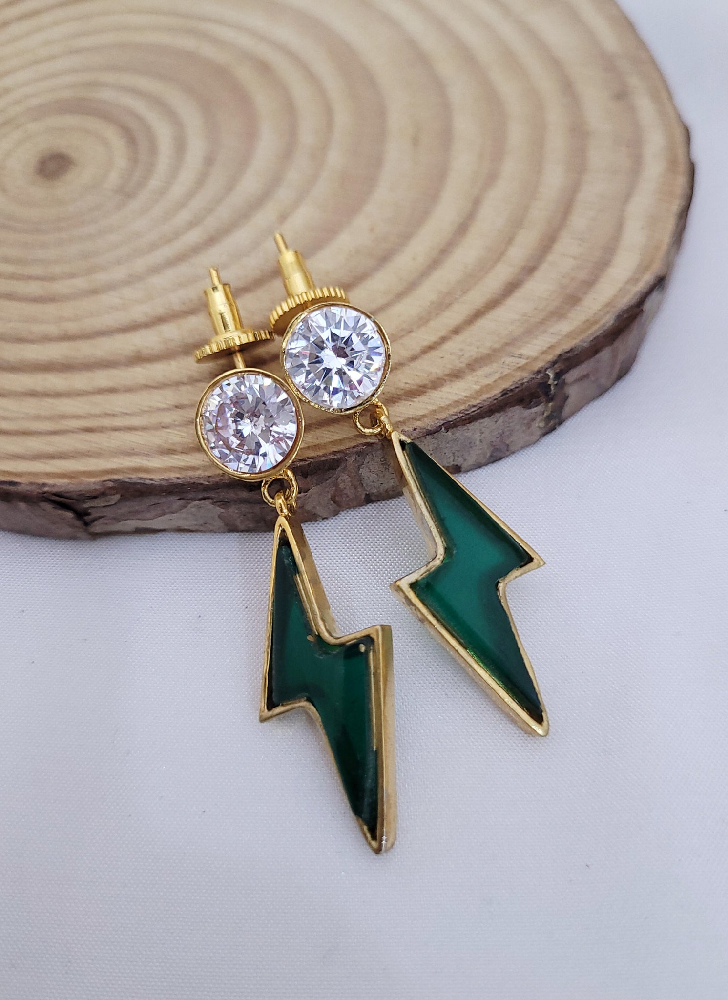 Green Golden Earings