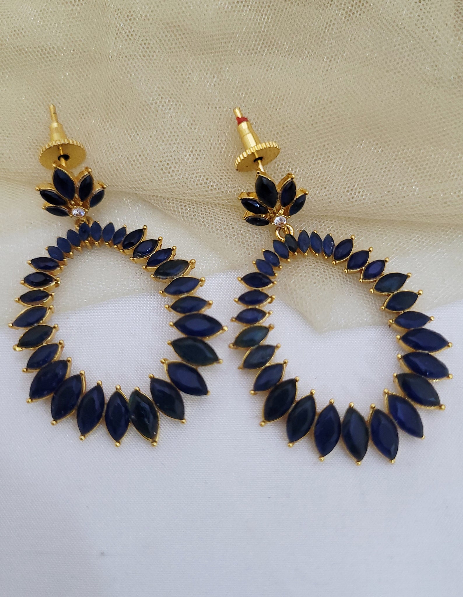 Blue Stone Golden Earings