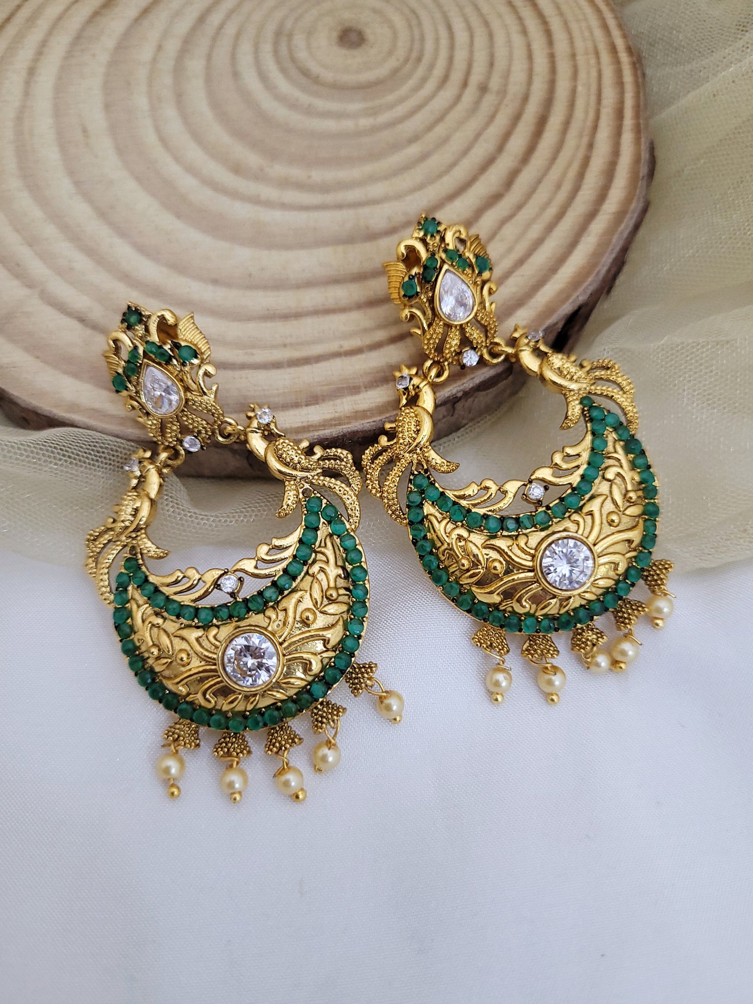 Green Golden Earings