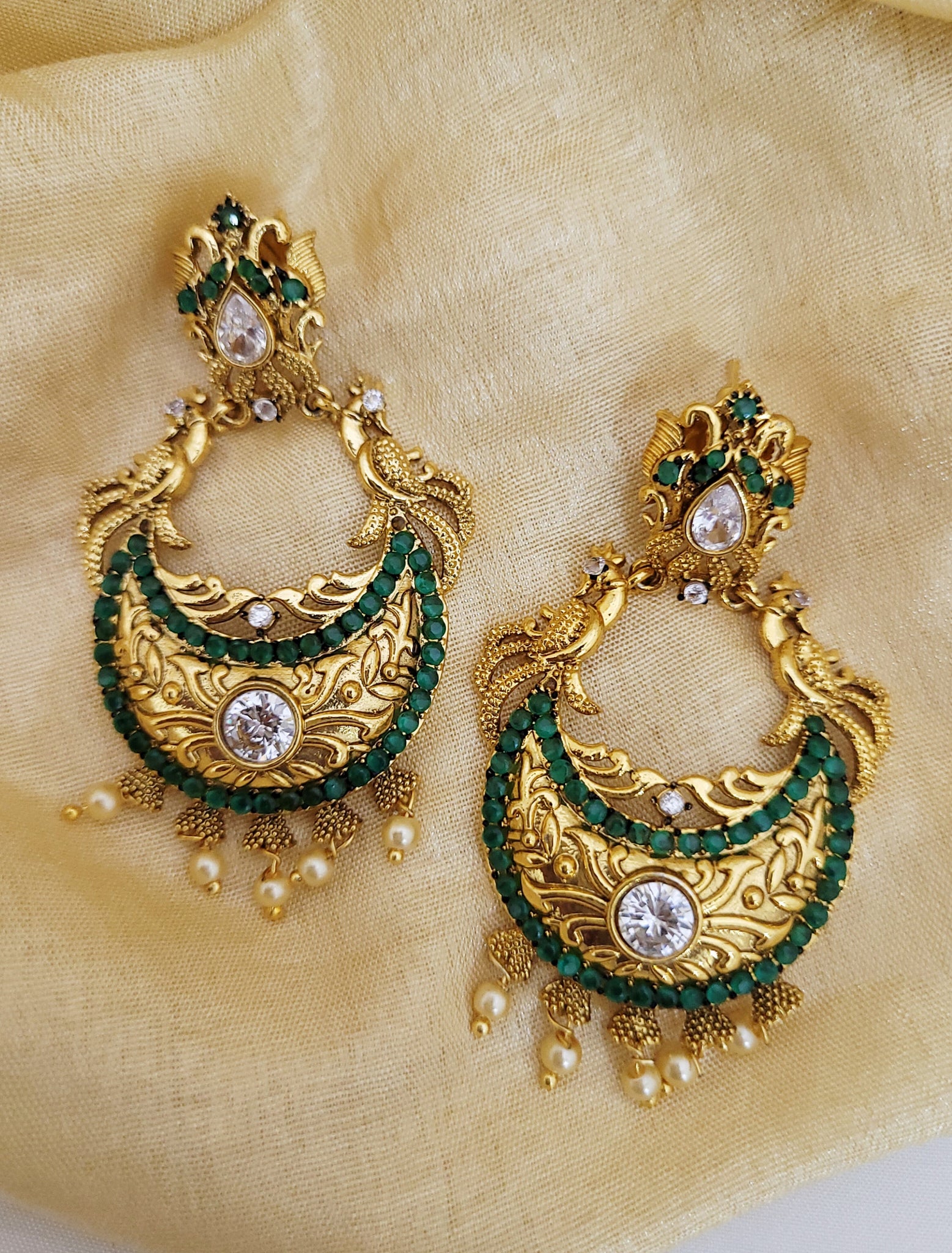 Green Golden Earings