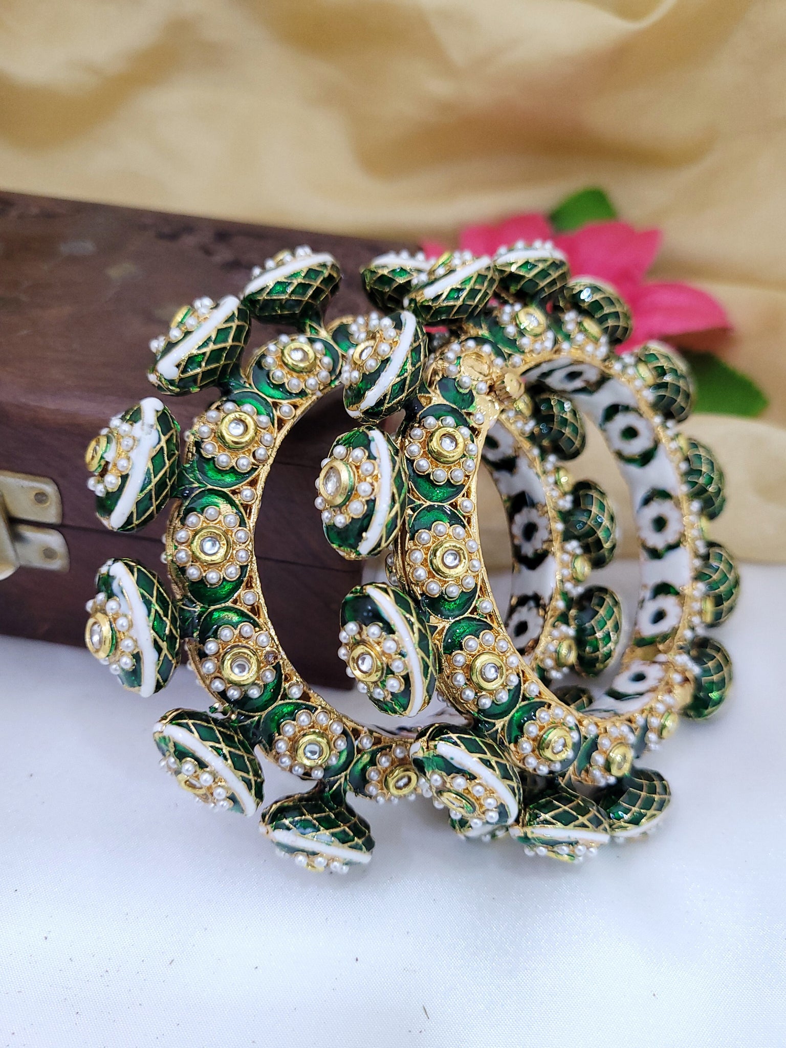 Green Meenakari Bangle