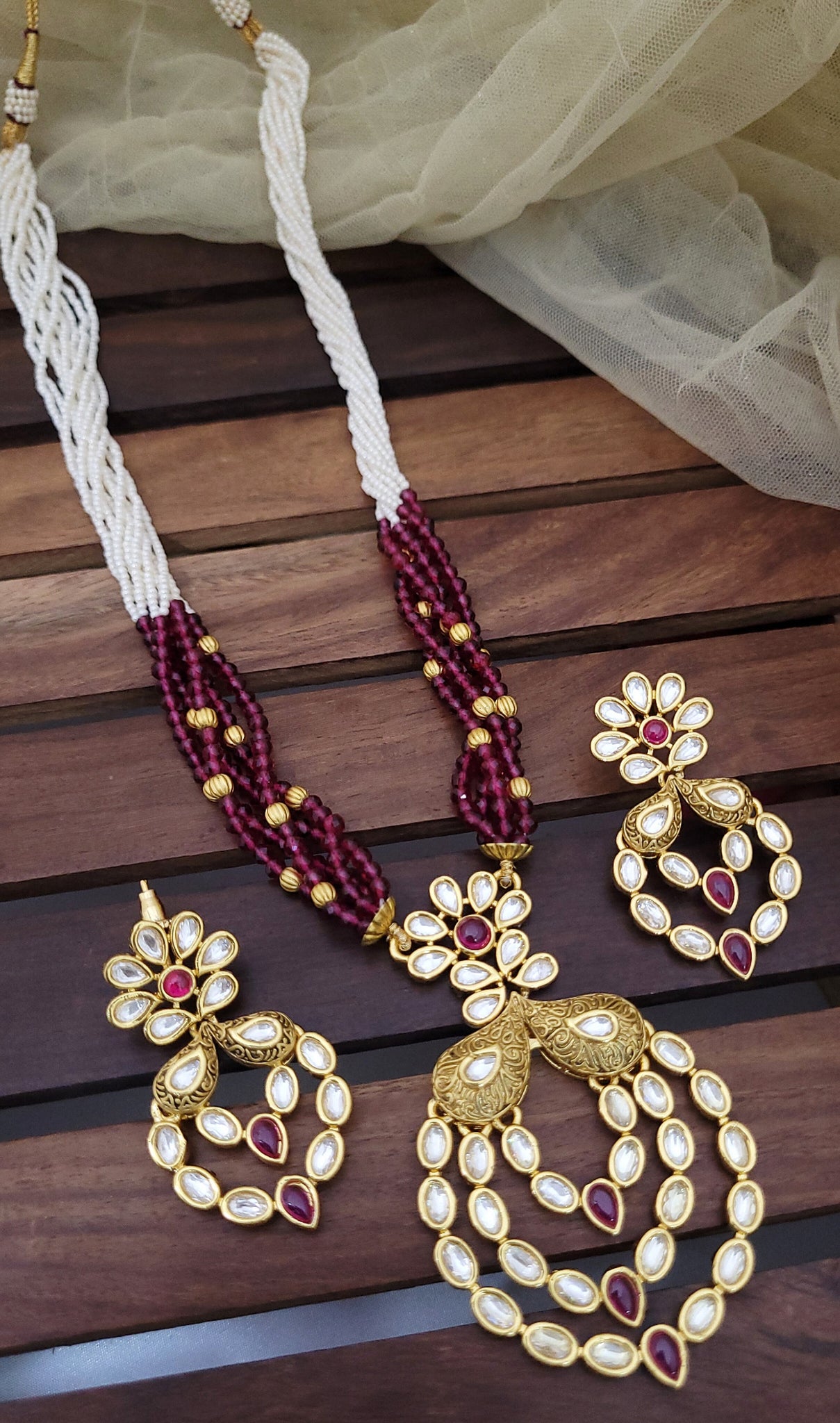 Kundan Ruby Long Set