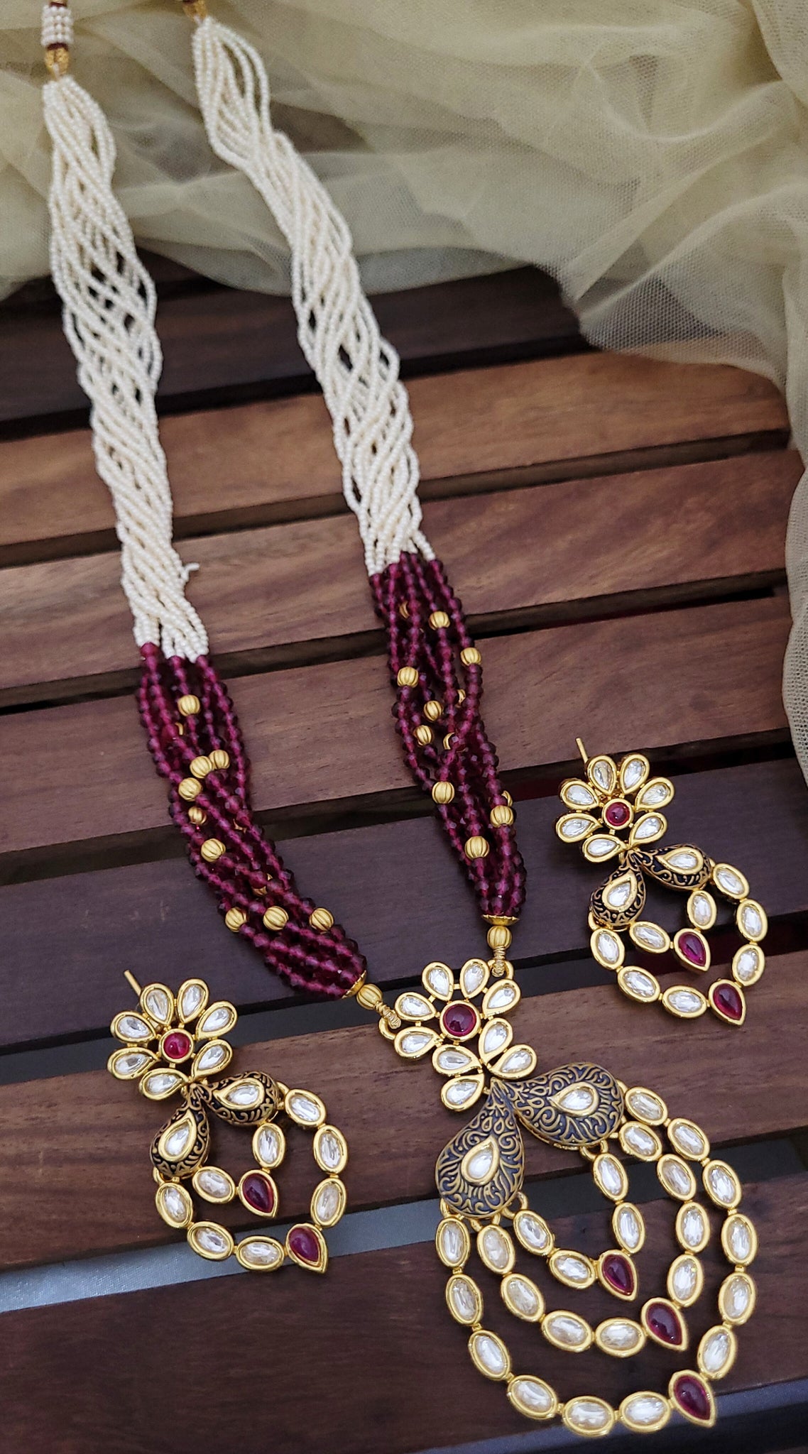 Kundan Ruby Long Set