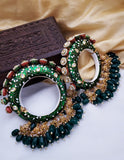 Green Meena Kundan Bangle