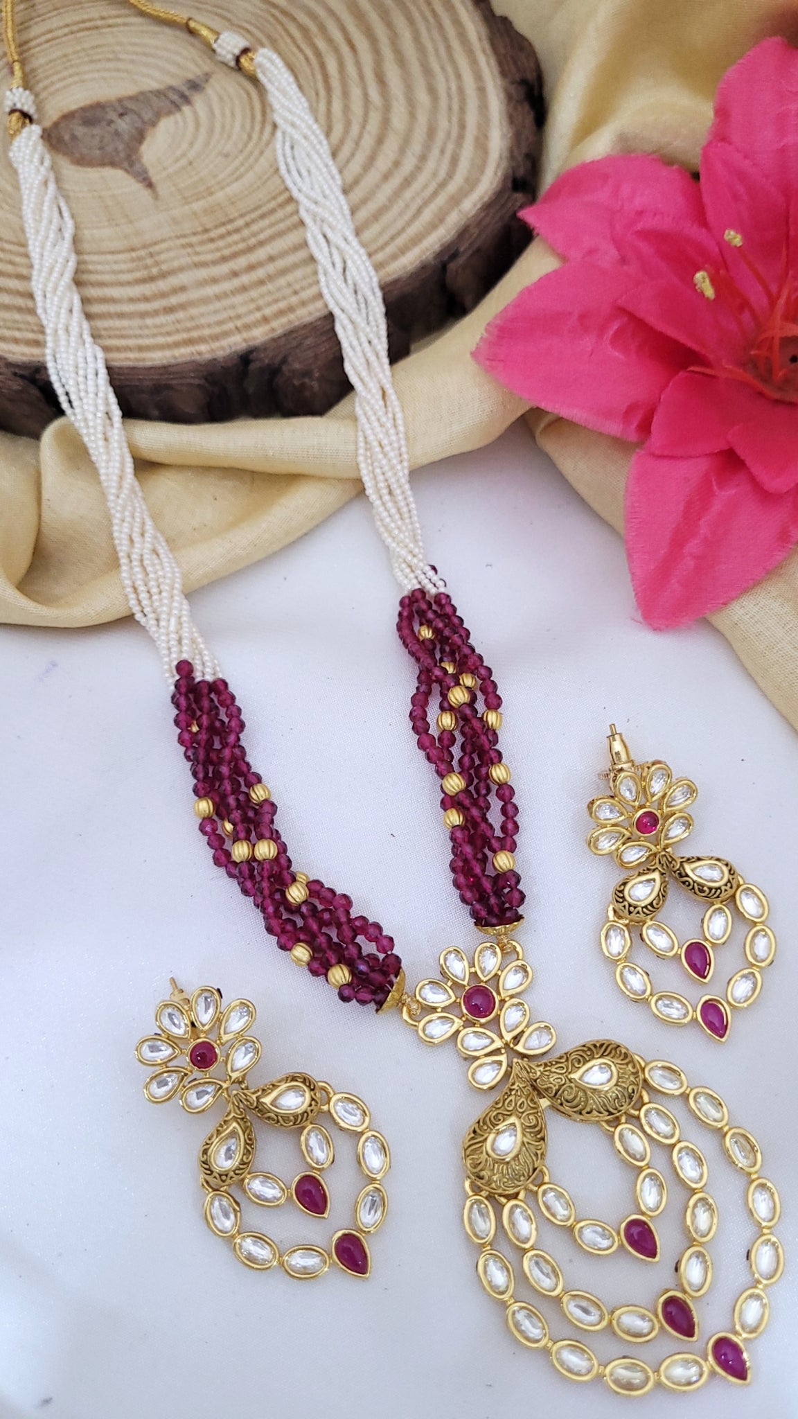 Kundan Ruby Long Set