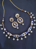 Blue Meena Kundan Necklace