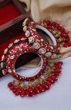 Red Meena Kundan Bangle