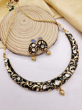 Black Meena Kundan Necklace