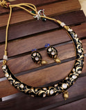 Black Meena Kundan Necklace