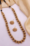 Golden Moti Mala with earrings