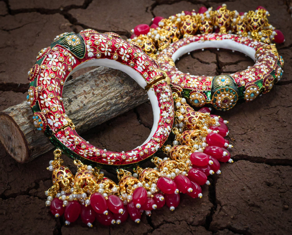 Red Meenakari Bangle