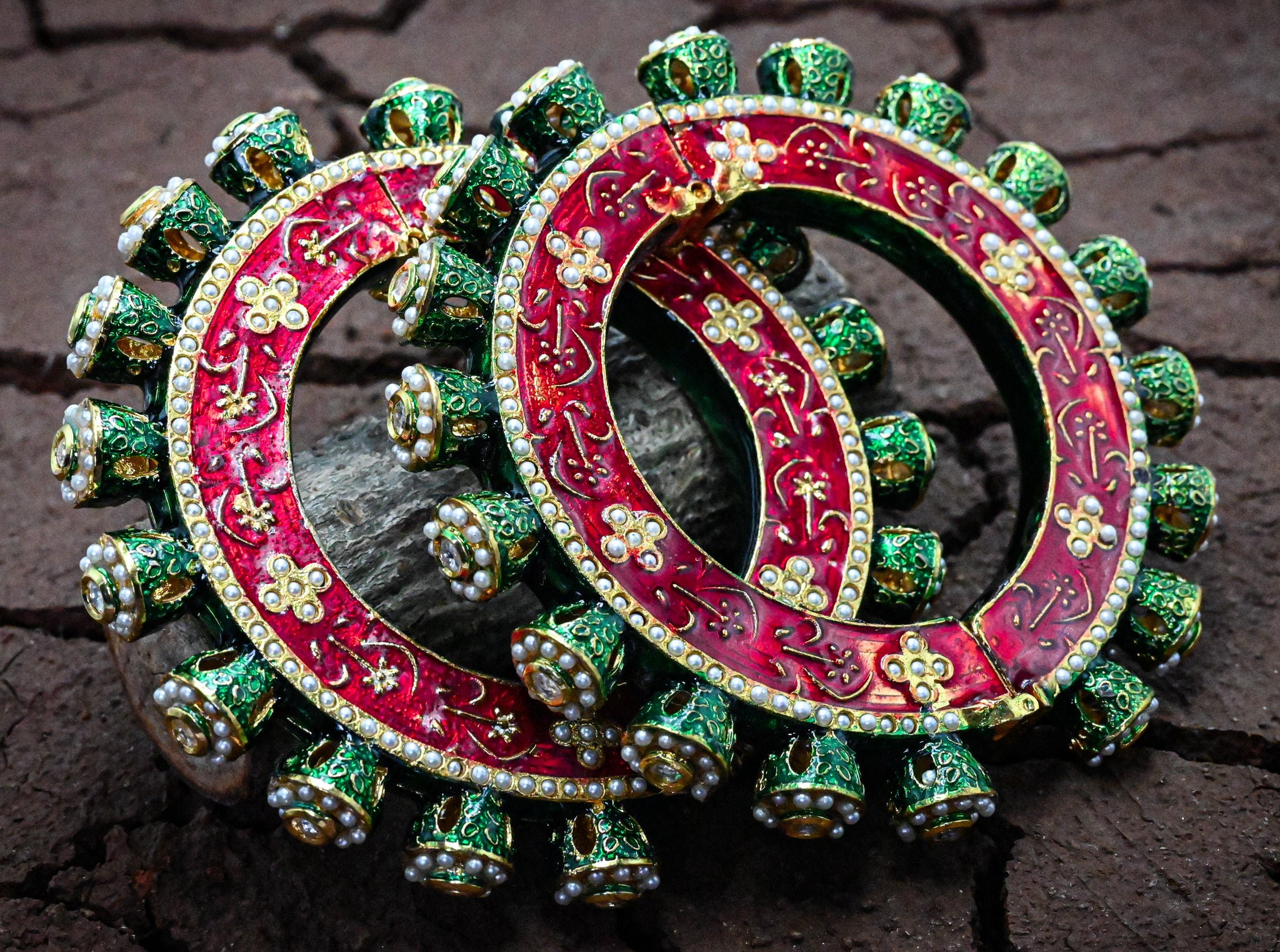 Red Meenakari Bangle