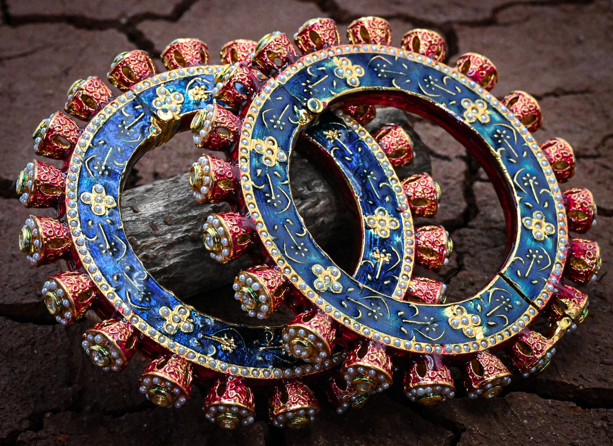 Blue Meenakari Bangle