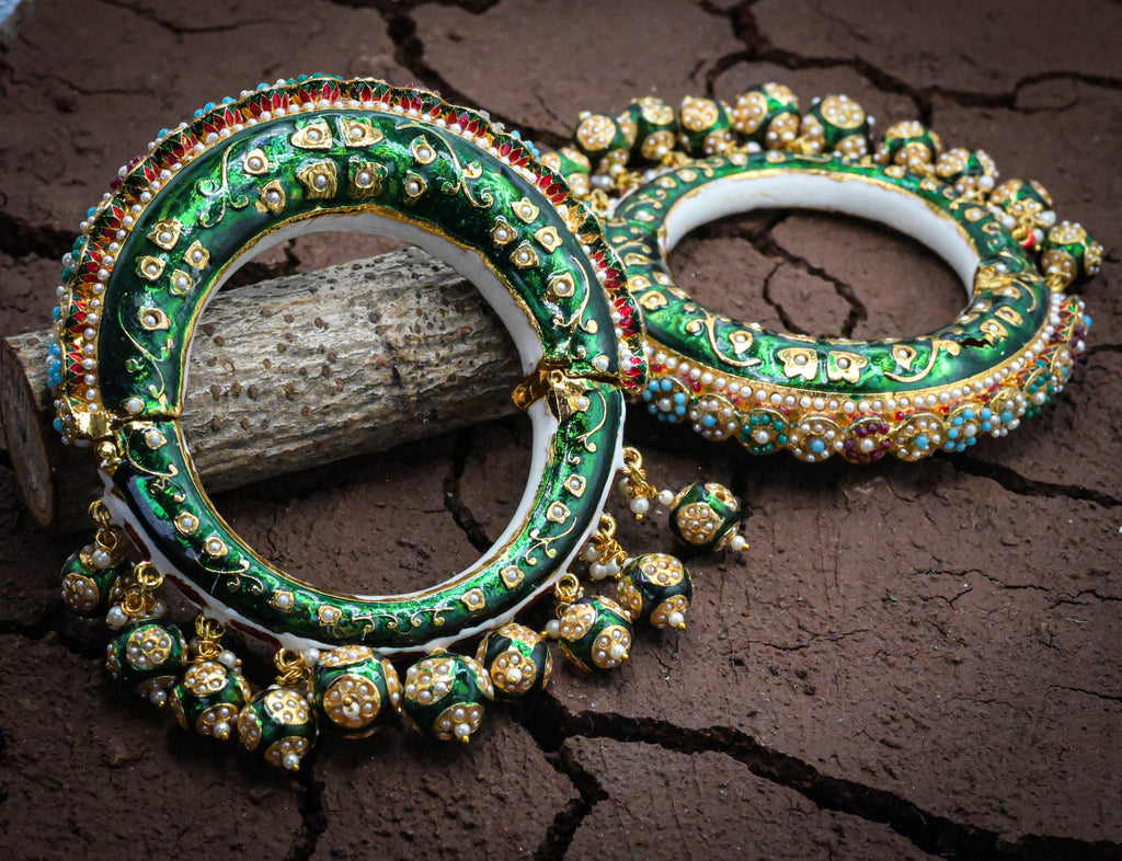 Green Meenakari Bangle