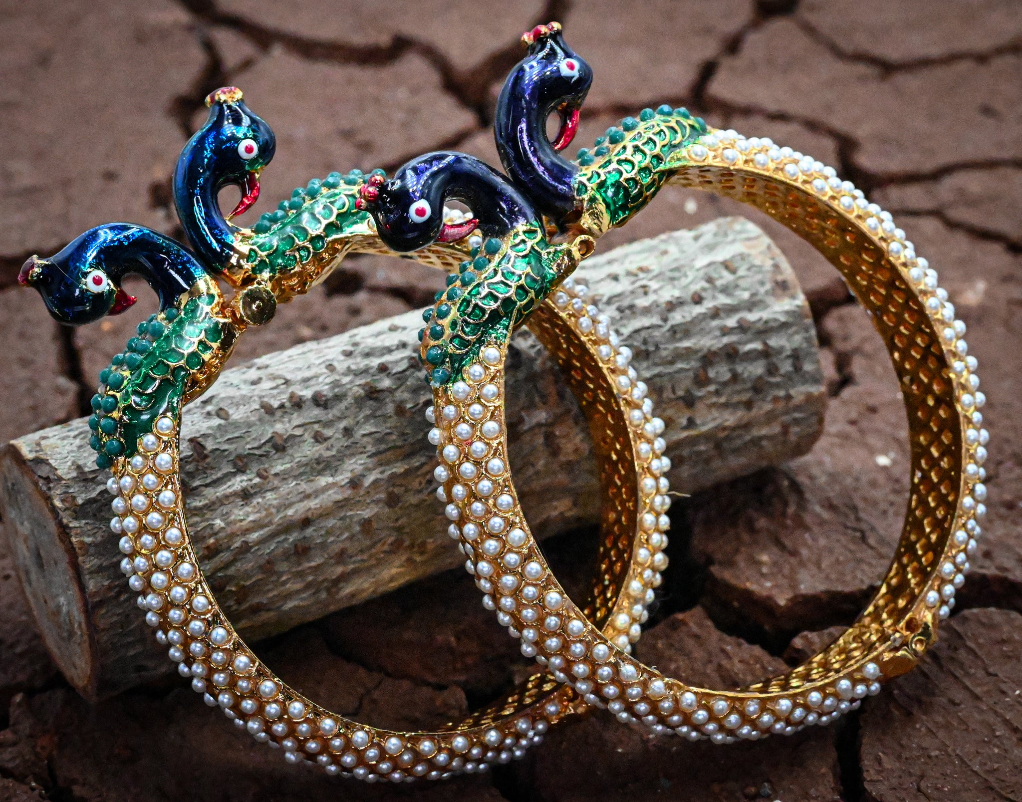 Peacock Meenakari Bangle