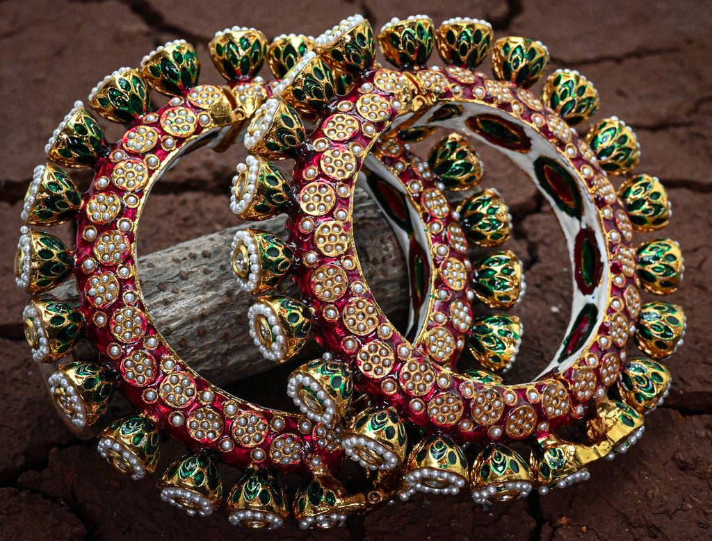 Red Meenakari Bangle