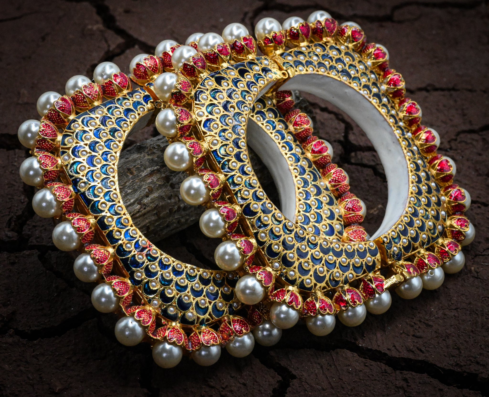 Blue Meenakari Bangle