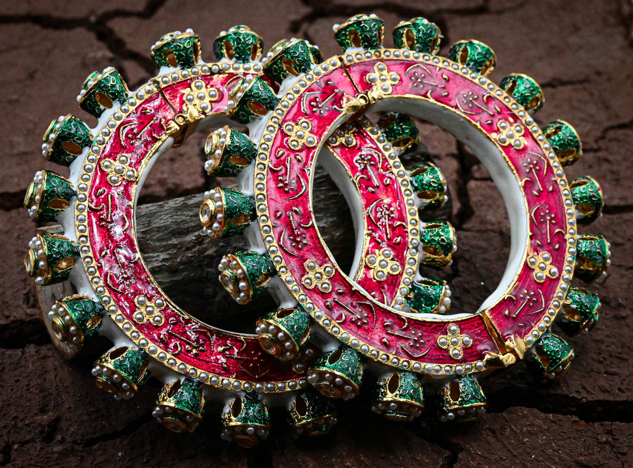 Red Meenakari Bangle