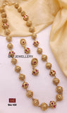 Ruby Stone Golden Moti Mala