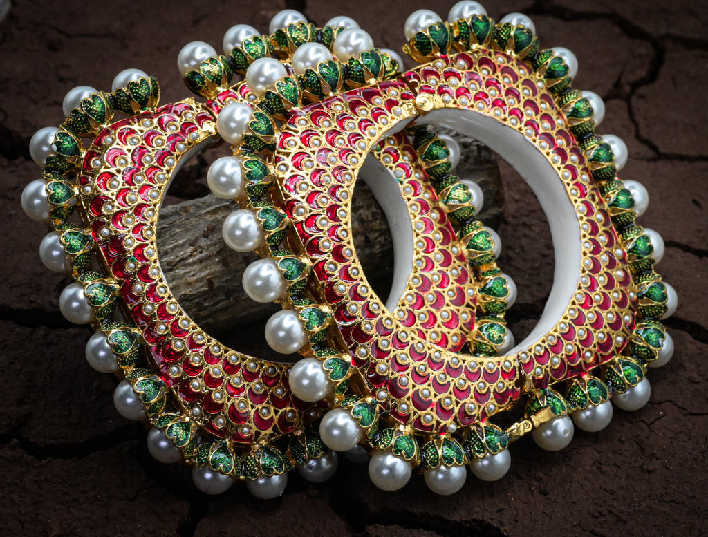 Red Meenakari Bangle