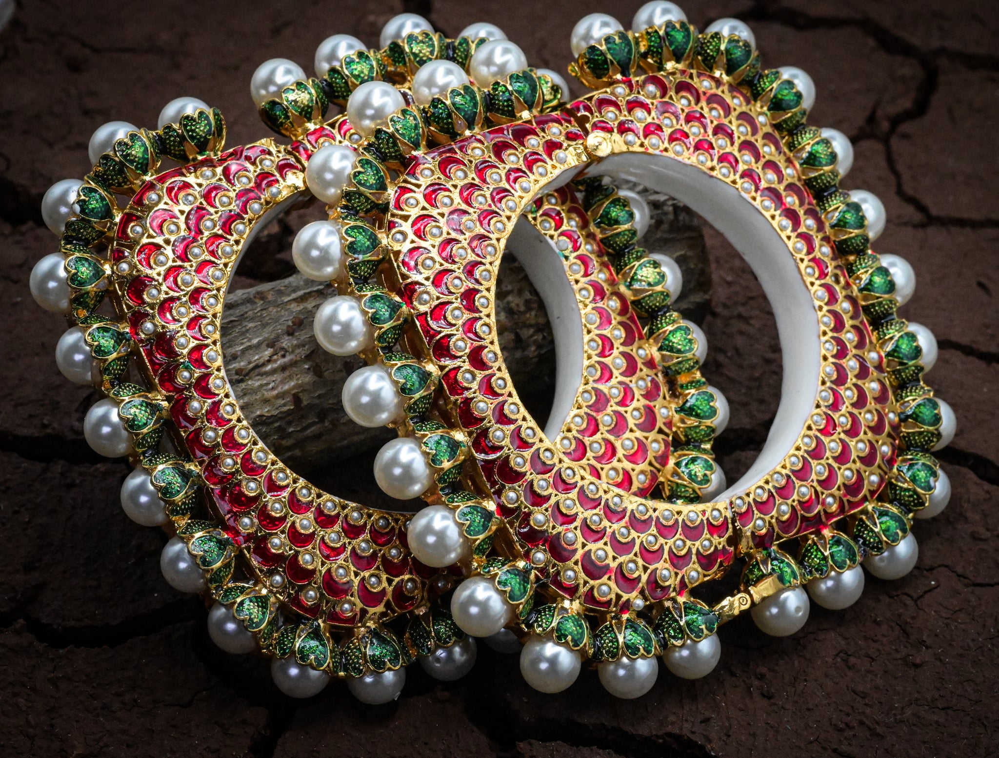 Red Meenakari Bangle