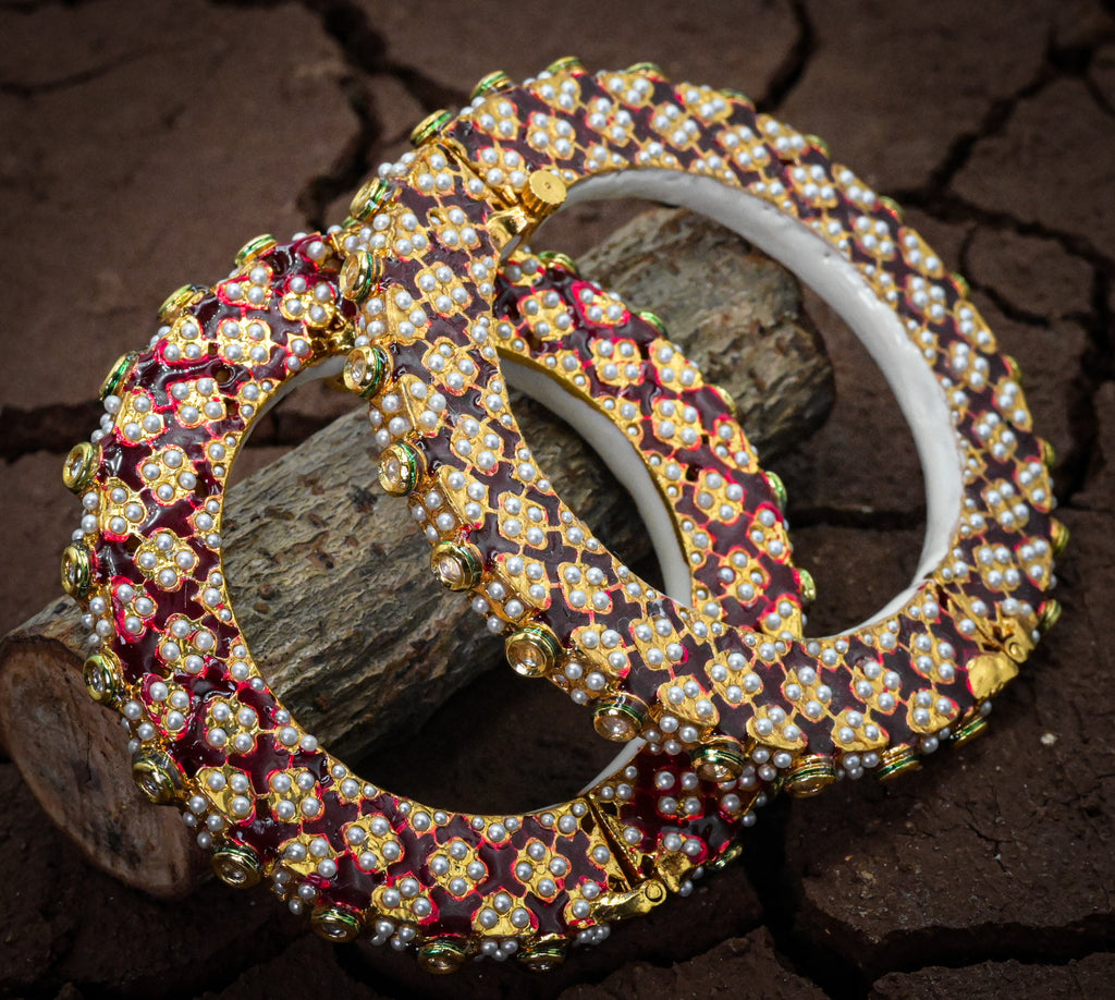 Red Meenakari Bangle