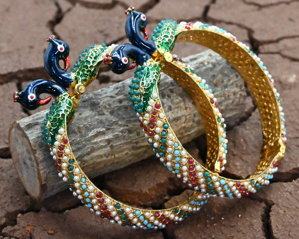 Peacock Multi Meenakari Bangle