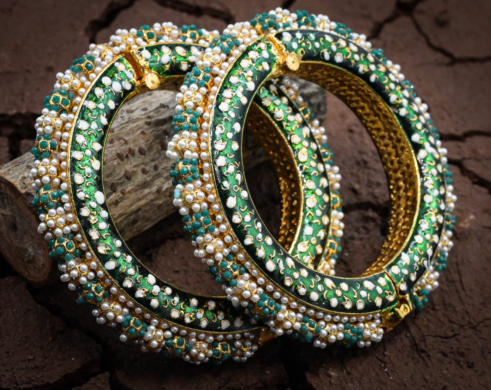 Green Meenakari Bangle